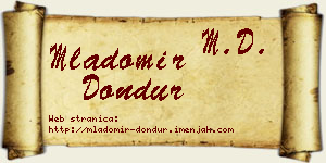 Mladomir Dondur vizit kartica